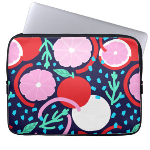 Capa Para Notebook Mercado Geométrico de Frutas Cítricas Modernas à M