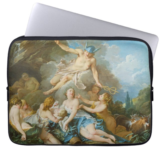 Capa Para Notebook Mercúrio confiando a criança Baccus às Ninfas (Frente)