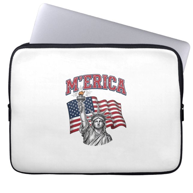 Capa Para Notebook MERICA Vintage Liberdade Patriota (Frente)