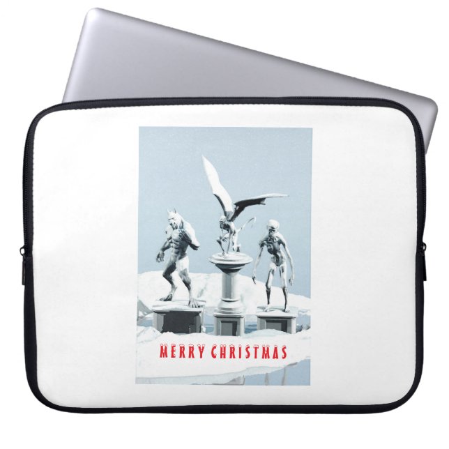 Capa Para Notebook Merry Christmas. Monster ice sculptures (Frente)