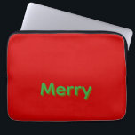 Capa Para Notebook Merry Green Name on Red<br><div class="desc">Merry Green Name on Red Christmas</div>