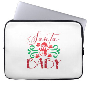 Capa Para Notebook Merry Xmas Papais noeis Baby