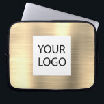 Capa Para Notebook Metálico Dourado moderno - Promocional de logotipo<br><div class="desc">Caixa de anúncio do Laptop ou Promocional de Capa (promo) do logotipo personalizado elegante e infinito Dourado Elegante moderno Silver Faux. Este caso pode ser personalizado para incluir o logotipo da sua empresa ou da sua empresa.</div>