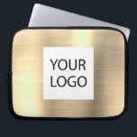 Capa Para Notebook Metálico Dourado moderno - Promocional de logotipo<br><div class="desc">Caixa de anúncio do Laptop ou Promocional de Capa (promo) do logotipo personalizado elegante e infinito Dourado Elegante moderno Silver Faux. Este caso pode ser personalizado para incluir o logotipo da sua empresa ou da sua empresa.</div>
