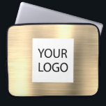 Capa Para Notebook Metálico Dourado moderno - Promocional de logotipo<br><div class="desc">Caixa de anúncio do Laptop ou Promocional de Capa (promo) do logotipo personalizado elegante e infinito Dourado Elegante moderno Silver Faux. Este caso pode ser personalizado para incluir o logotipo da sua empresa ou da sua empresa.</div>