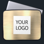 Capa Para Notebook Metálico Dourado moderno - Promocional de logotipo<br><div class="desc">Caixa de anúncio do Laptop ou Promocional de Capa (promo) do logotipo personalizado elegante e infinito Dourado Elegante moderno Silver Faux. Este caso pode ser personalizado para incluir o logotipo da sua empresa ou da sua empresa.</div>