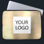 Capa Para Notebook Metálico Dourado moderno - Promocional de logotipo<br><div class="desc">Caixa de anúncio do Laptop ou Promocional de Capa (promo) do logotipo personalizado elegante e infinito Dourado Elegante moderno Silver Faux. Este caso pode ser personalizado para incluir o logotipo da sua empresa ou da sua empresa.</div>