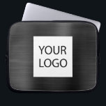 Capa Para Notebook Metálico Preto - Promocional de Logotipo Personali<br><div class="desc">Moderno preto Faux Metálico Ilegante Ilegante Seu Laptop de logotipo personalizado Saco de Promocional ou Promocional (promo) de anúncio. Este gabinete de computador profissional de classe pode ser personalizado para incluir o logotipo da sua empresa ou da sua empresa.</div>