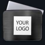 Capa Para Notebook Metálico Preto - Promocional de Logotipo Personali<br><div class="desc">Moderno preto Faux Metálico Ilegante Ilegante Seu Laptop de logotipo personalizado Saco de Promocional ou Promocional (promo) de anúncio. Este gabinete de computador profissional de classe pode ser personalizado para incluir o logotipo da sua empresa ou da sua empresa.</div>