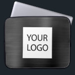 Capa Para Notebook Metálico Preto - Promocional de Logotipo Personali<br><div class="desc">Moderno preto Faux Metálico Ilegante Ilegante Seu Laptop de logotipo personalizado Saco de Promocional ou Promocional (promo) de anúncio. Este gabinete de computador profissional de classe pode ser personalizado para incluir o logotipo da sua empresa ou da sua empresa.</div>