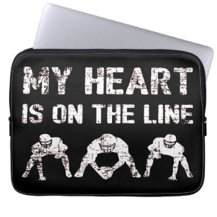 Capa Para Notebook Meu Coração Está Na Linha - Lineman De Futebol Ame
