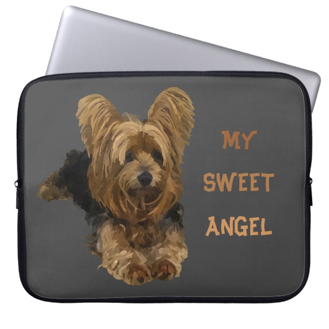 Capa Para Notebook Meu Doce Angel Yorkshire Terrier Caso de Laptop (Frente)