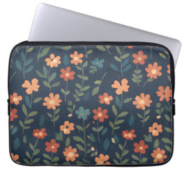 Capa Para Notebook Midnight Meadow Hand-Painted Floral Pattern