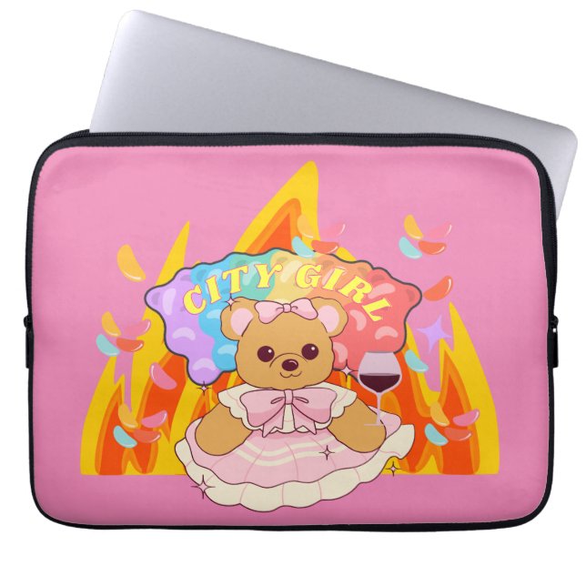 Capa Para Notebook Mikitiez Summer Teddy Ursinho Gelely (Frente)