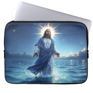 Capa Para Notebook Milagre de Jesus Cristo oceano paz espiritual