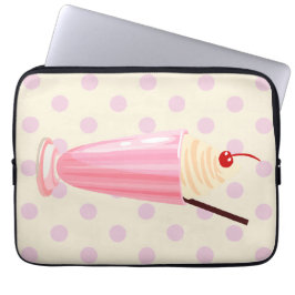 Capa Para Notebook Milkshake rosa e Bolsa de laptop Bolinhas