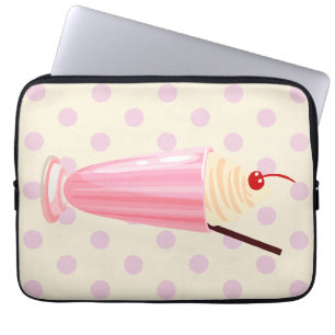 Capa Para Notebook Milkshake rosa e Bolsa de laptop Bolinhas