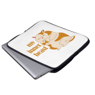 Capa Para Notebook Minha citação motivadora de gato preguiçoso e gord