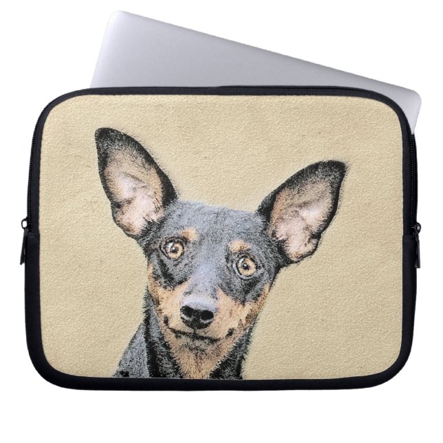 Capa Para Notebook Miniatura Pinscher Pintando Bela Arte Original de  (Frente)
