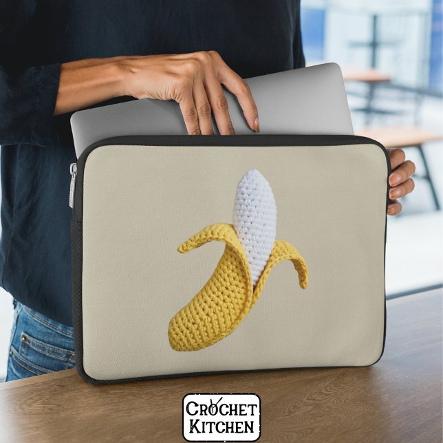 Capa Para Notebook Mínimo Moderno da Crochet Crochet Banana (Criador carregado)