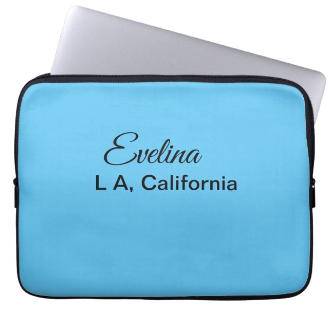 Capa Para Notebook Mínimo simples adicione seu nome custo local (Frente)