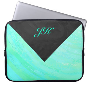 Capa Para Notebook Mint Ice Blue e Black Monogramas