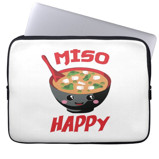 Capa Para Notebook Miso Happy Funny Comida Kawaii (Frente)