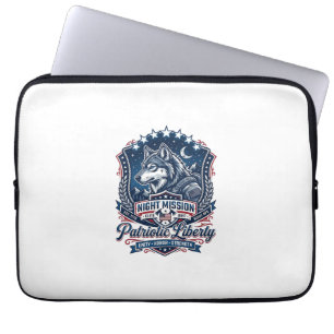 Capa Para Notebook Missão Noturna Patriótica Patriota Lobo Militar In