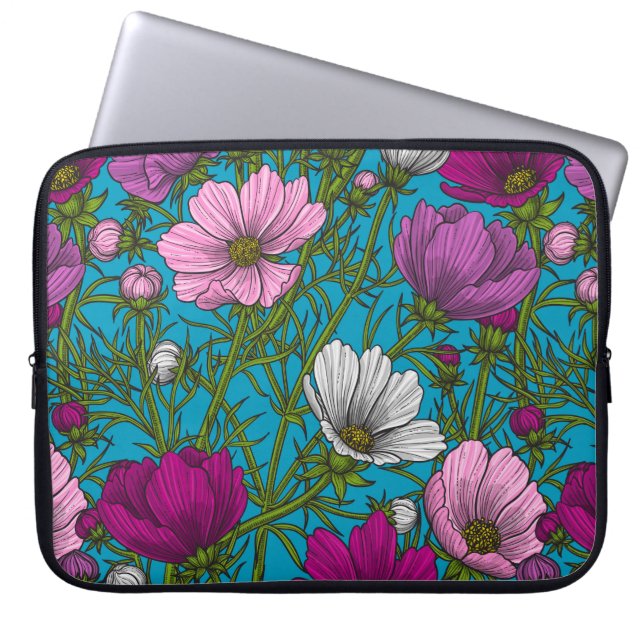 Capa Para Notebook Mistura Cosmos em azul (Frente)