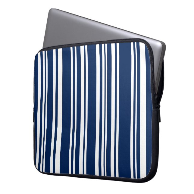 Capa Para Notebook Mistura de índio e listras brancas (Frente Esquerda)