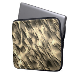 Capa Para Notebook Mistura de mancha ondulada bege opaca e cromo