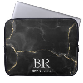 Capa Para Notebook Mistura de mármore Dourado de brilho noturno