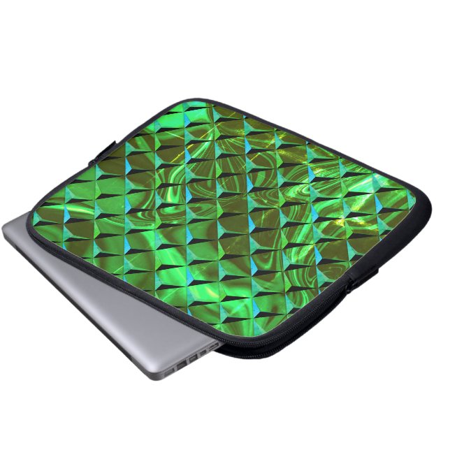 Capa Para Notebook Misturar curvas ou ondulações 3D e verdes (Frente Inferior)