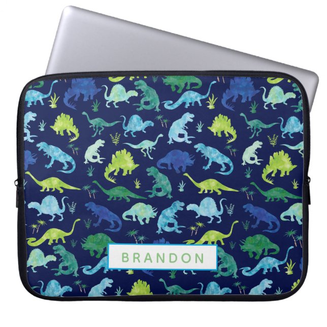Capa Para Notebook Miúdos personalizados do azul do teste padrão do (Frente)