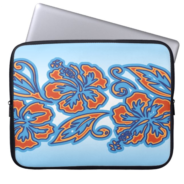 Capa Para Notebook Moana Hibiscus Havaiano Neoprene Wetcase (Frente)