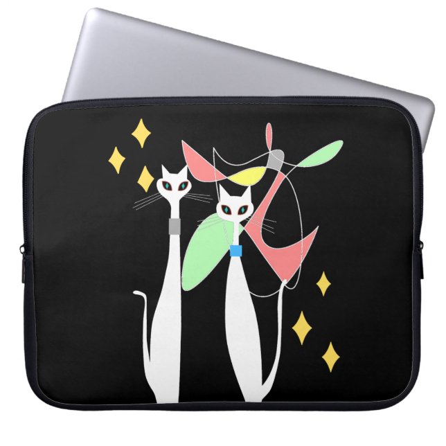 Capa Para Notebook Móbil legal moderno do gato do meio século atômico (Frente)