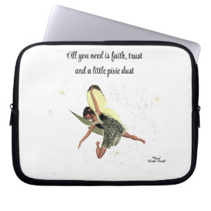 Capa Para Notebook Moça Fada Com Asas Amarelas Laptop