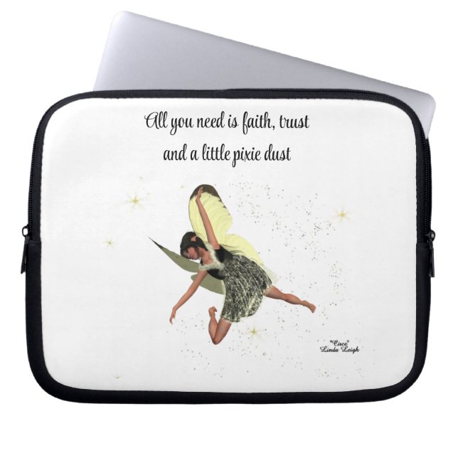 Capa Para Notebook Moça Fada Com Asas Amarelas Laptop (Frente)