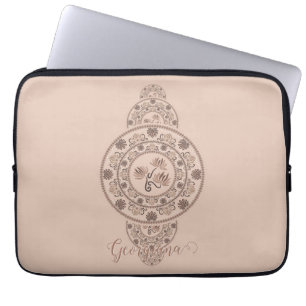 Capa Para Notebook Mocha Rococo Lotus Mandala Ornamental Personalizad