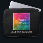 Capa Para Notebook Modelo de Design de Imagem de Texto Personalizável<br><div class="desc">Imagem personalizável Imagem Foto do logotipo da empresa Empresa Adicionar Modelo de texto Bolsa de laptop moderno elegante de 10 polegadas.</div>