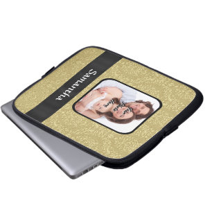 Capa Para Notebook modelo de foto Dourado damask