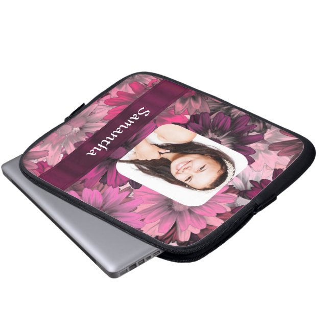 Capa Para Notebook Modelo de foto floral rosa (Frente Inferior)
