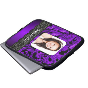 Capa Para Notebook Modelo de foto personalizado do local roxo e preto