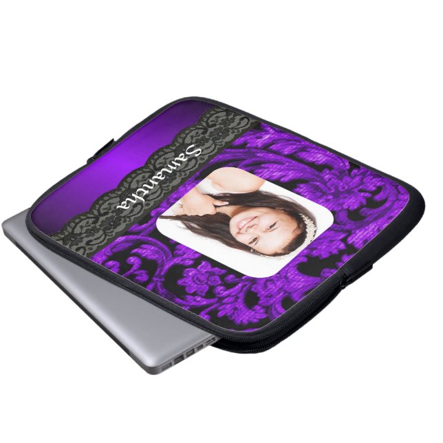 Capa Para Notebook Modelo de foto personalizado do local roxo e preto (Frente Inferior)