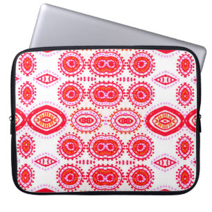 Capa Para Notebook Modelo de Moda Contemporânea. Red Folklore Boho G