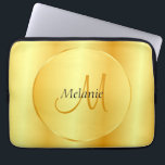 Capa Para Notebook Modelo de Monograma Moderno Elegante Dourado Faux<br><div class="desc">Eletrônicos Elegante Dourado Elegante Moderno Monograma Modelos Bag / Bolsa de laptop.</div>