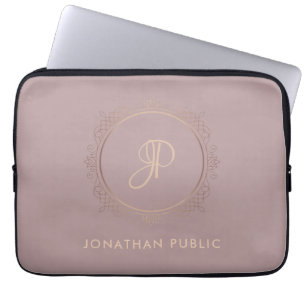 Capa Para Notebook Modelo Elegante Dourado monograma