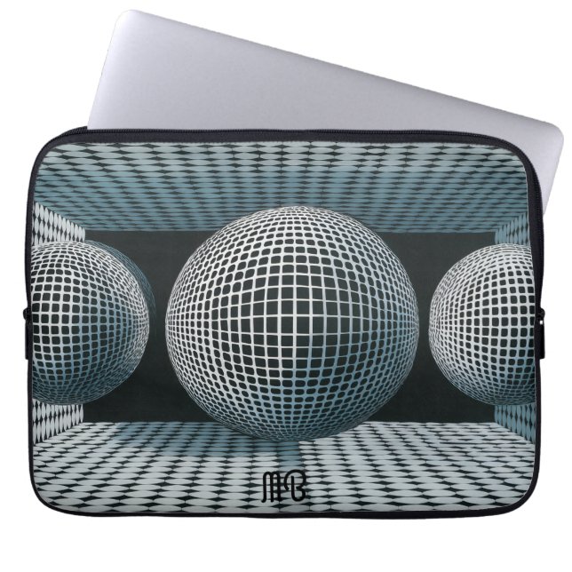 Capa Para Notebook Modern Abstract Geometric Black White Pattern 13" (Frente)