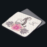 Capa Para Notebook Modern Bird and Flora Dotty Monogrammed<br><div class="desc">Arte moderna de pássaros e flores em fundo pastel. Monograma elegante.</div>