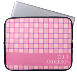 Capa Para Notebook Modern Checker Pink Purple Personalized
